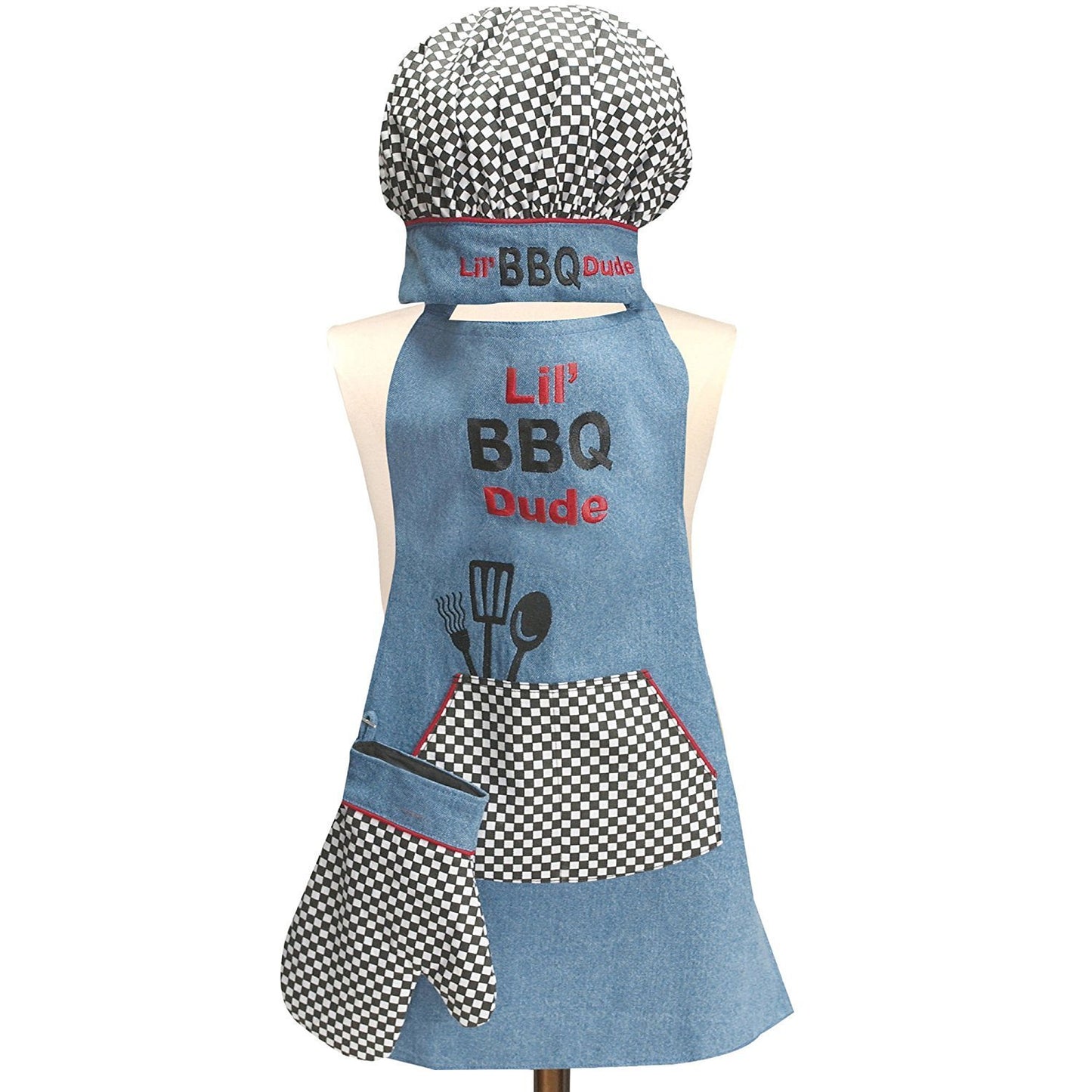 Manual Woodworkers Izzy Collection Lil' BBQ Dude Kids 3-Piece Apron Set