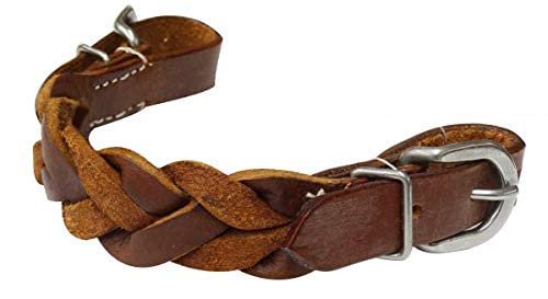 Showman Braided Leather Curb Strap w/Buckles