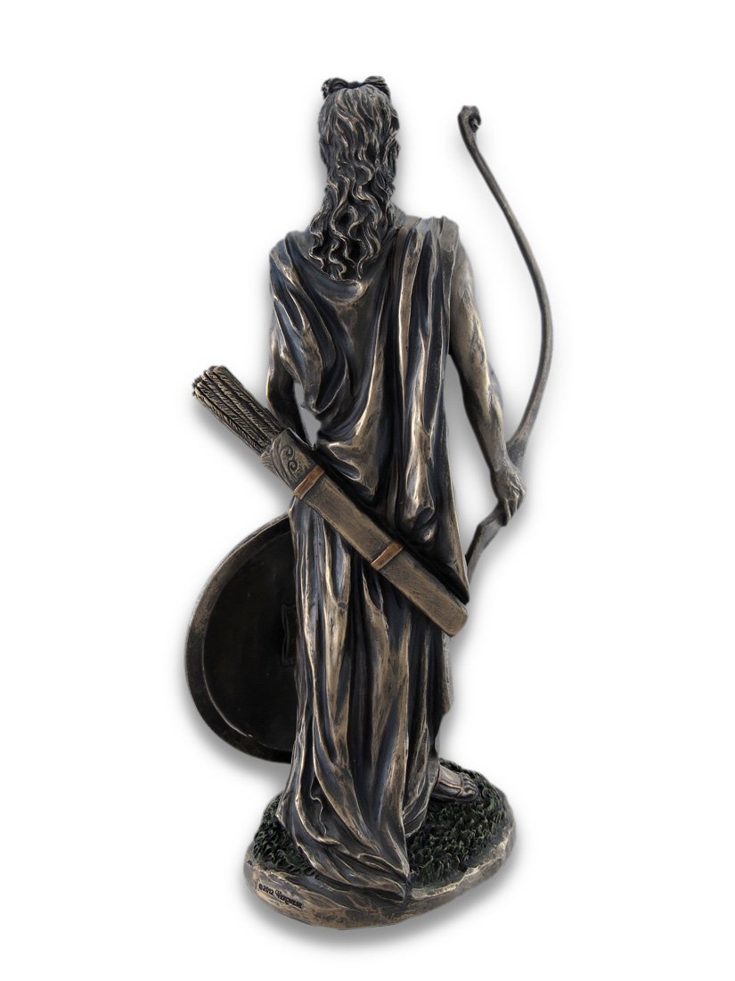 Veronese Design Greek and Roman God Apollo with Lion Head Shield and Golden Bow Bronze Finished Resin Statue - 11.5 Inches High - Amazing Detail - Hand Painted Accents