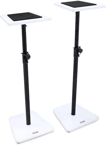 On-Stage SMS7500W Studio Monitor Stands, White