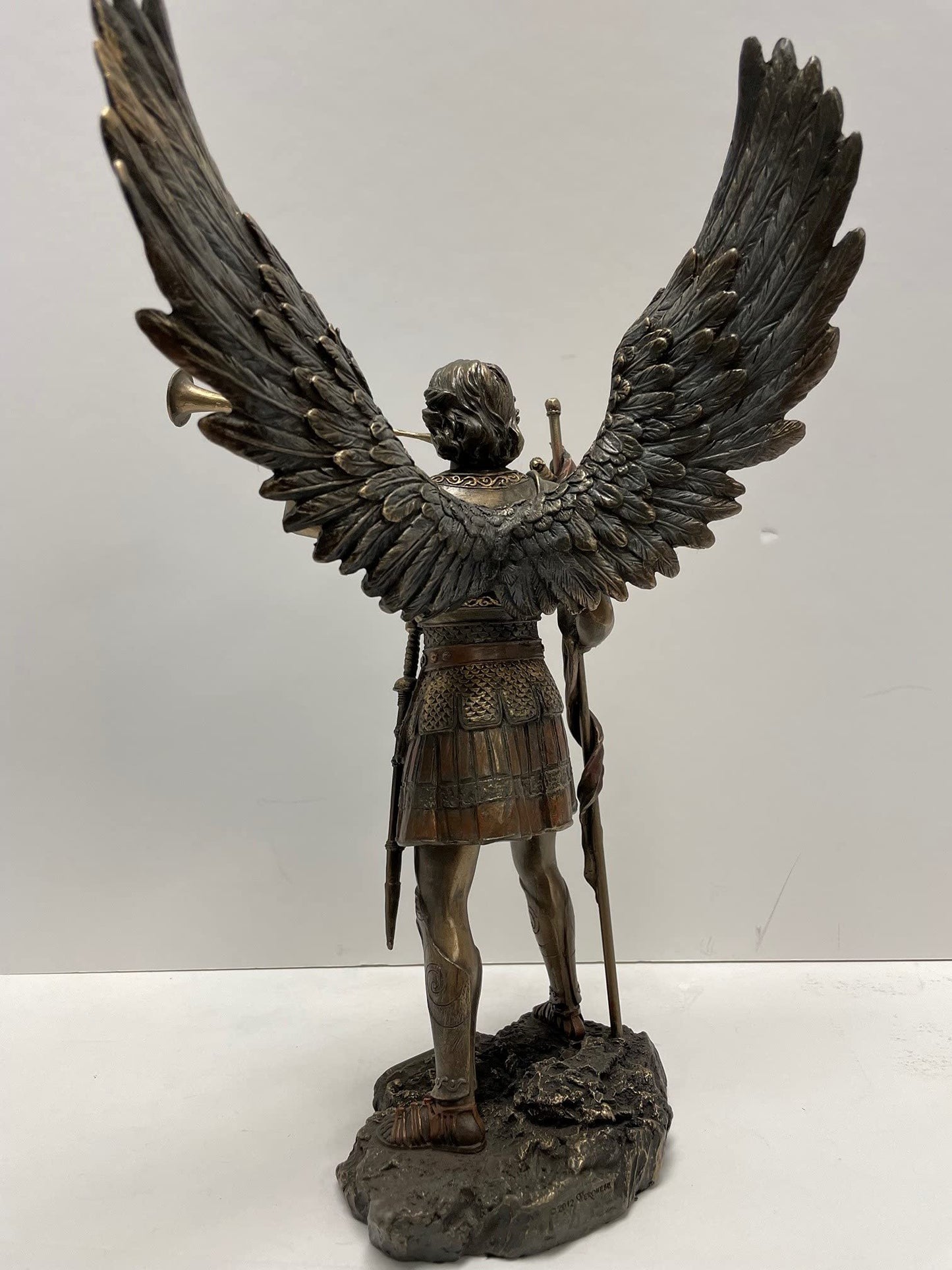13 Inch Archangel - Saint Gabriel with Horn Cold Cast Bronze Figurine