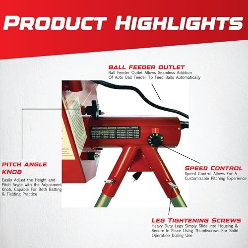 Heater Sports Softball Pitching Machine with 9 Ball Automatic Feeder