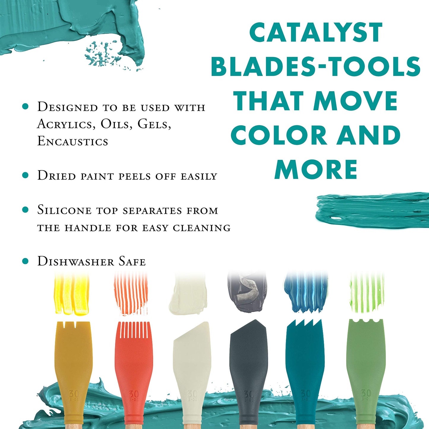 Princeton Catalyst Tools, Art Supplies for Texturizing and Moving Paint, Blade- 30mm, White