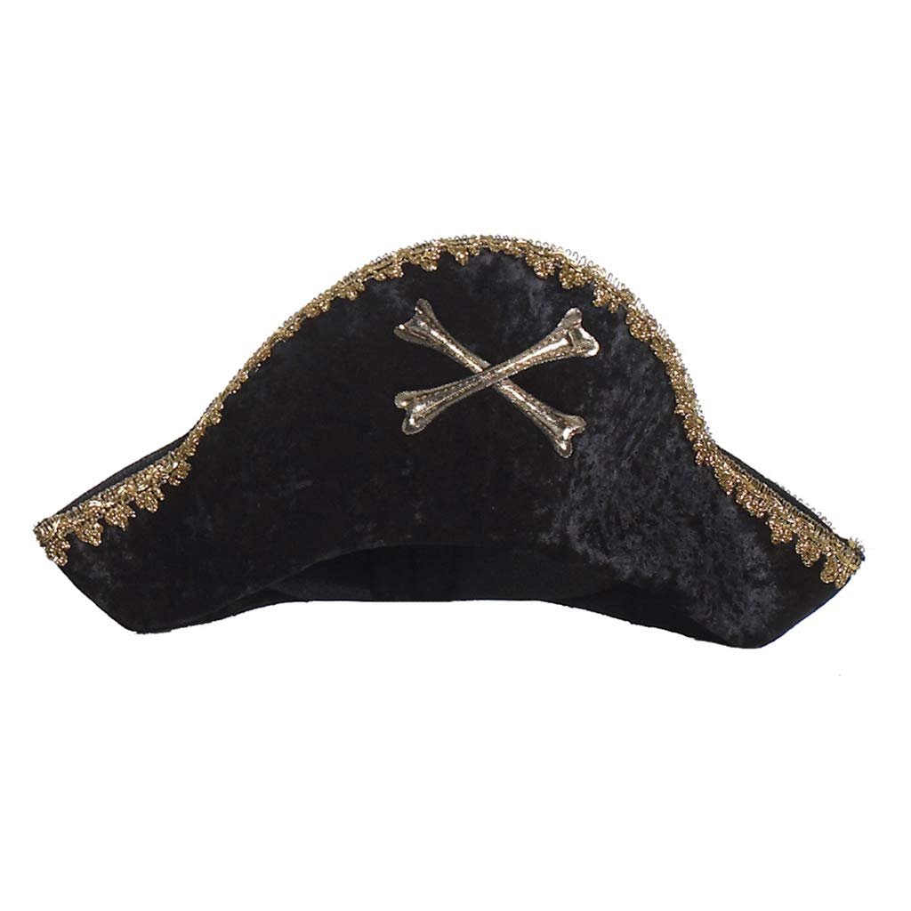 Great Pretenders Captain Hook Pirate Hat for Kids, One Size Fits All | Classic Pirate Costume Accessory for Dress-Up Play