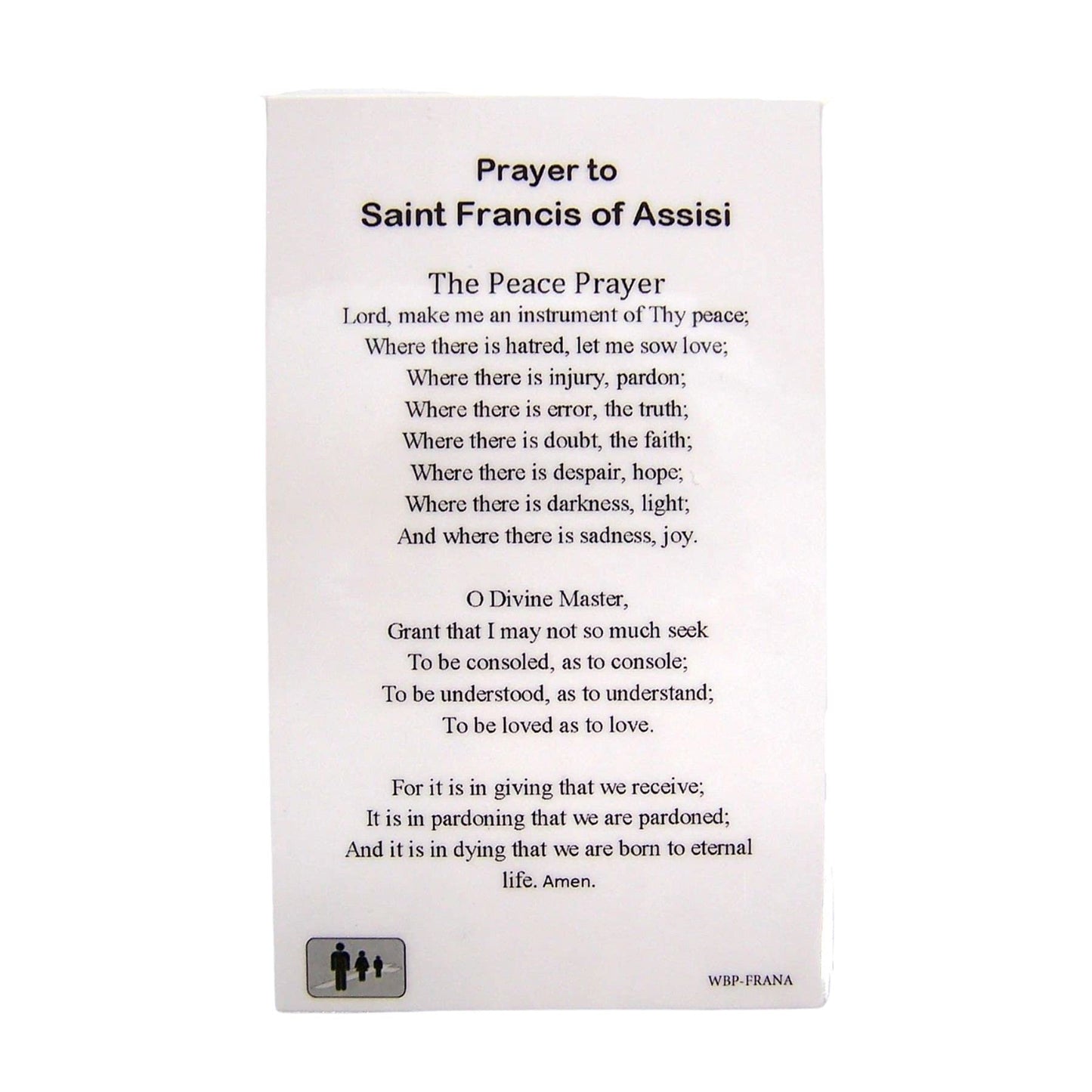 McVan St. Francis of Asssisi Pewter Medal Pendant with Prayer Card 3/4"