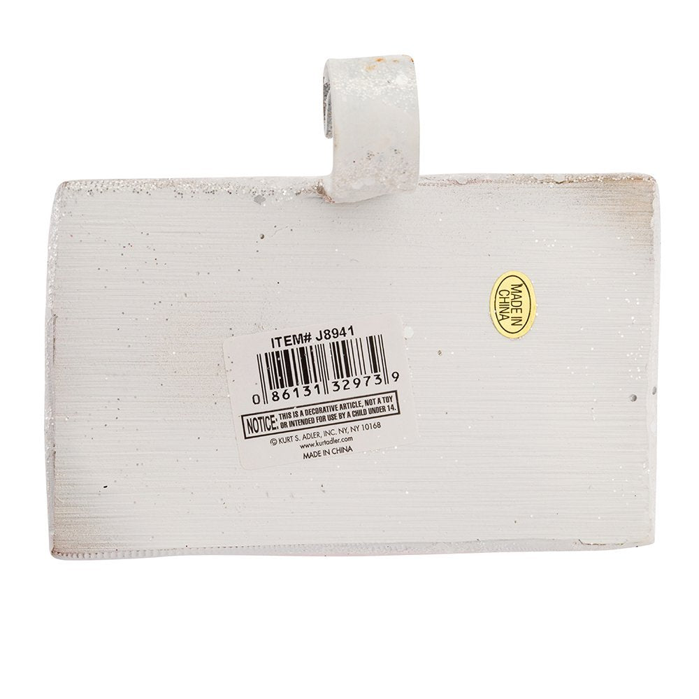 Kurt Adler Resin Santa with Gift Box Stocking Holder, 6.5-Inch