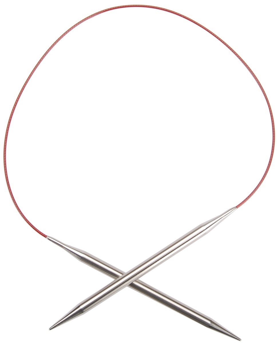 ChiaoGoo 24-Inch Red Lace Stainless Steel Circular Knitting Needles, 4/3.5mm