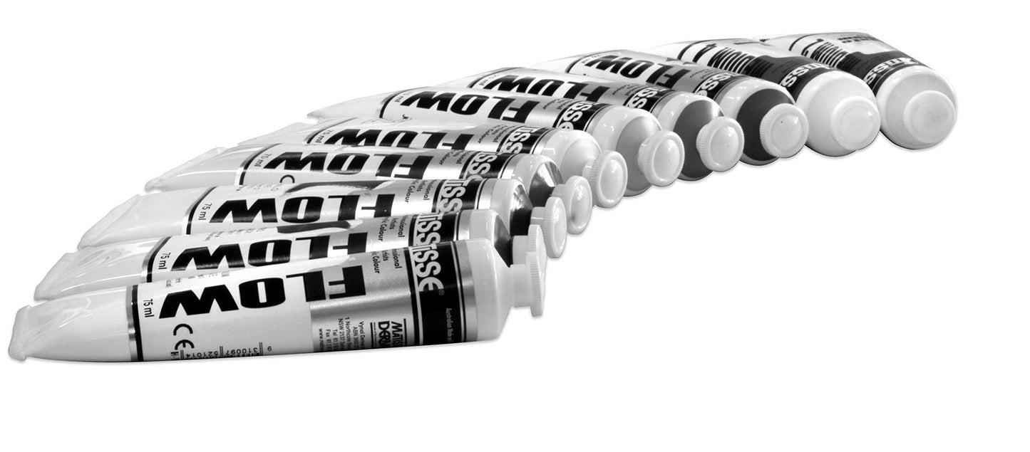 Matisse Flow Acrylic Paint - Low Viscosity Australian Premiere Acrylics for Glazing & Wash Layers - [75 ml Tube - Australian Sky Blue]