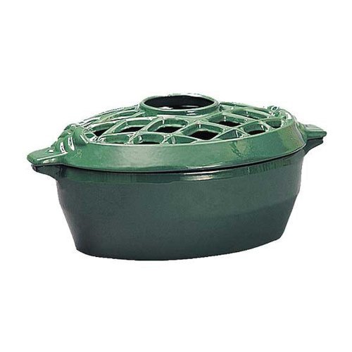 Woodeze Home Indoor Decorative Wood Stove Cast Iron Humidifier 3 Qt Lattice Top Steamer - Forest Green