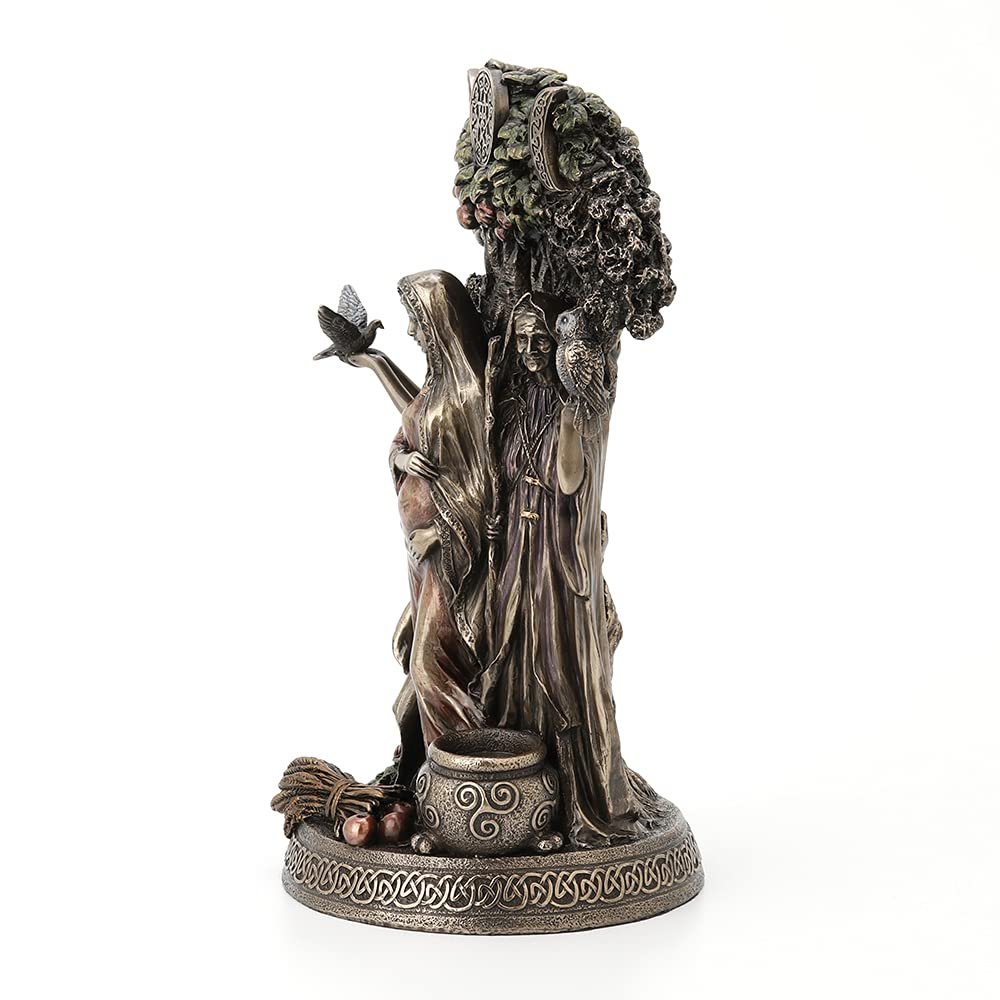 Veronese Resin Statues Danu Irish Triple Goddess of The Tuatha De Danann Statue 6 X 10.5 X 5 Inches