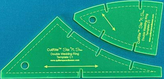Quilter's Paradise Double Wedding Ring Plus Template Notion, Yellow