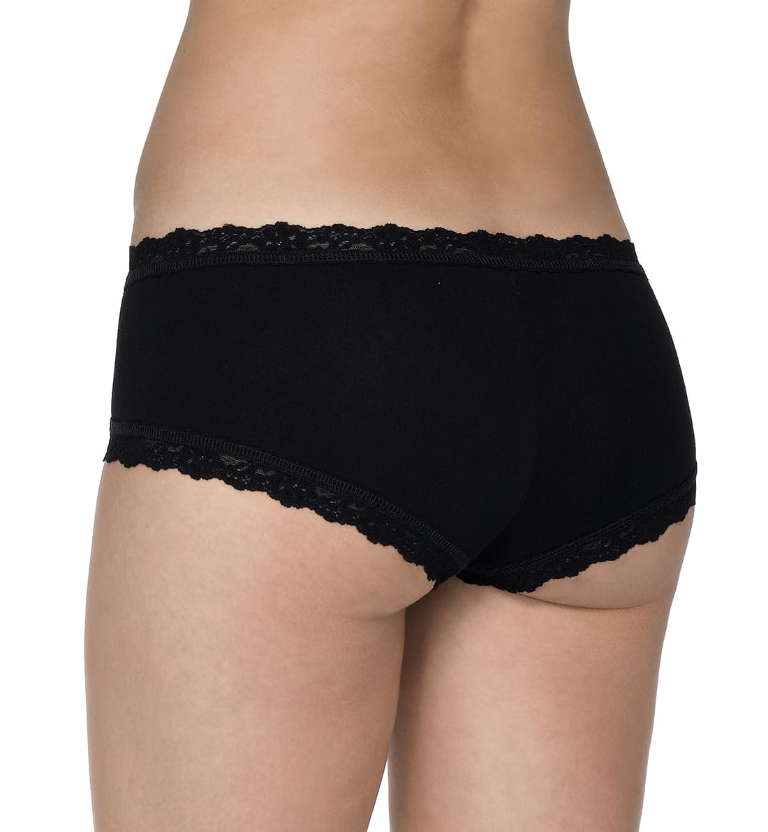 hanky panky Women's Rolled Organic Cotton Boyshort with Lace
