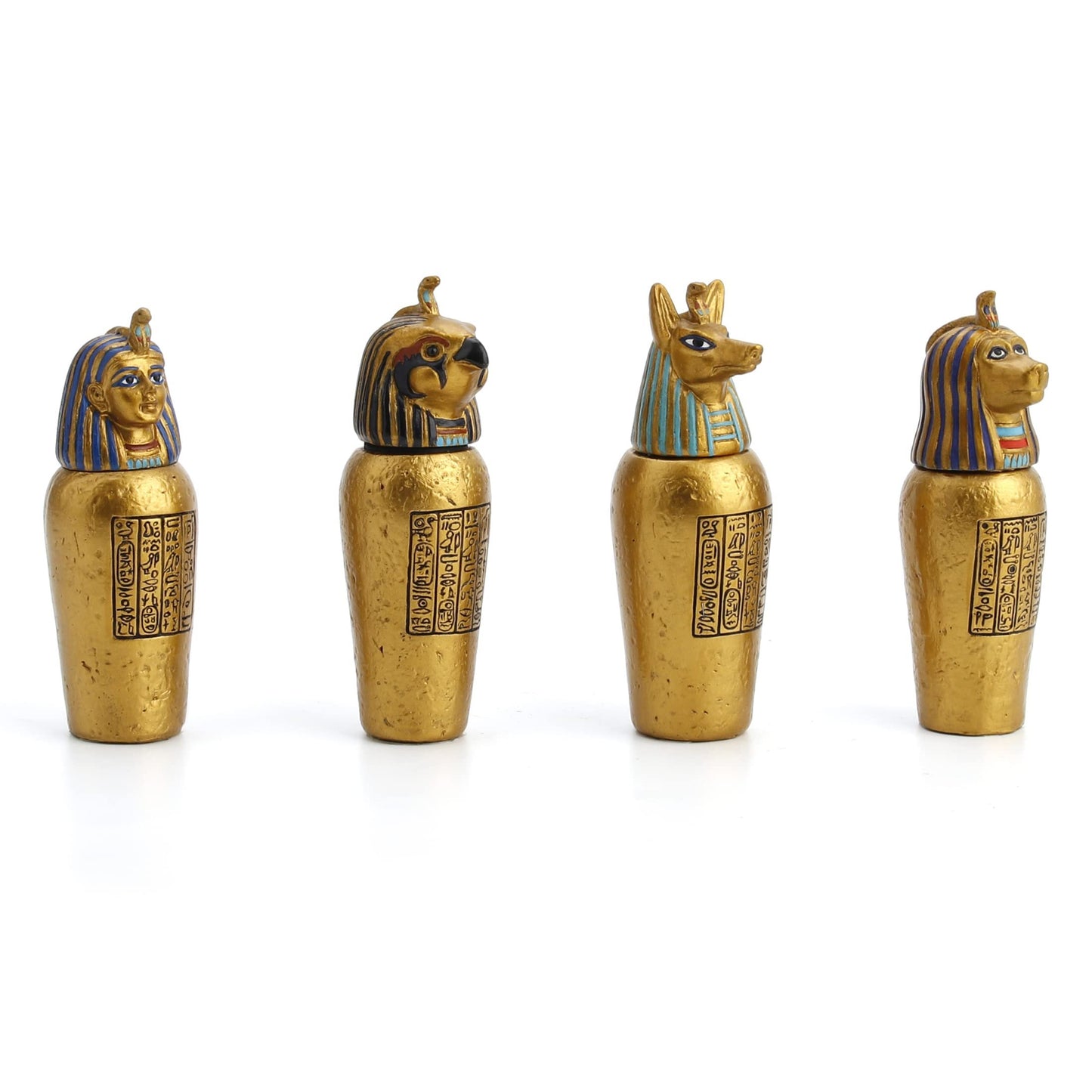 Veronese Design 3 1/2" Egyptian Canopic Jars Miniatures (Set of Four) Resin Figurine