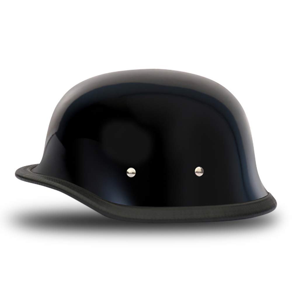 Daytona Helmets German Helmet for Men - Novelty Half Helmet with Breathable Liner - Retro Skull Cap Helmet with Head Wrap