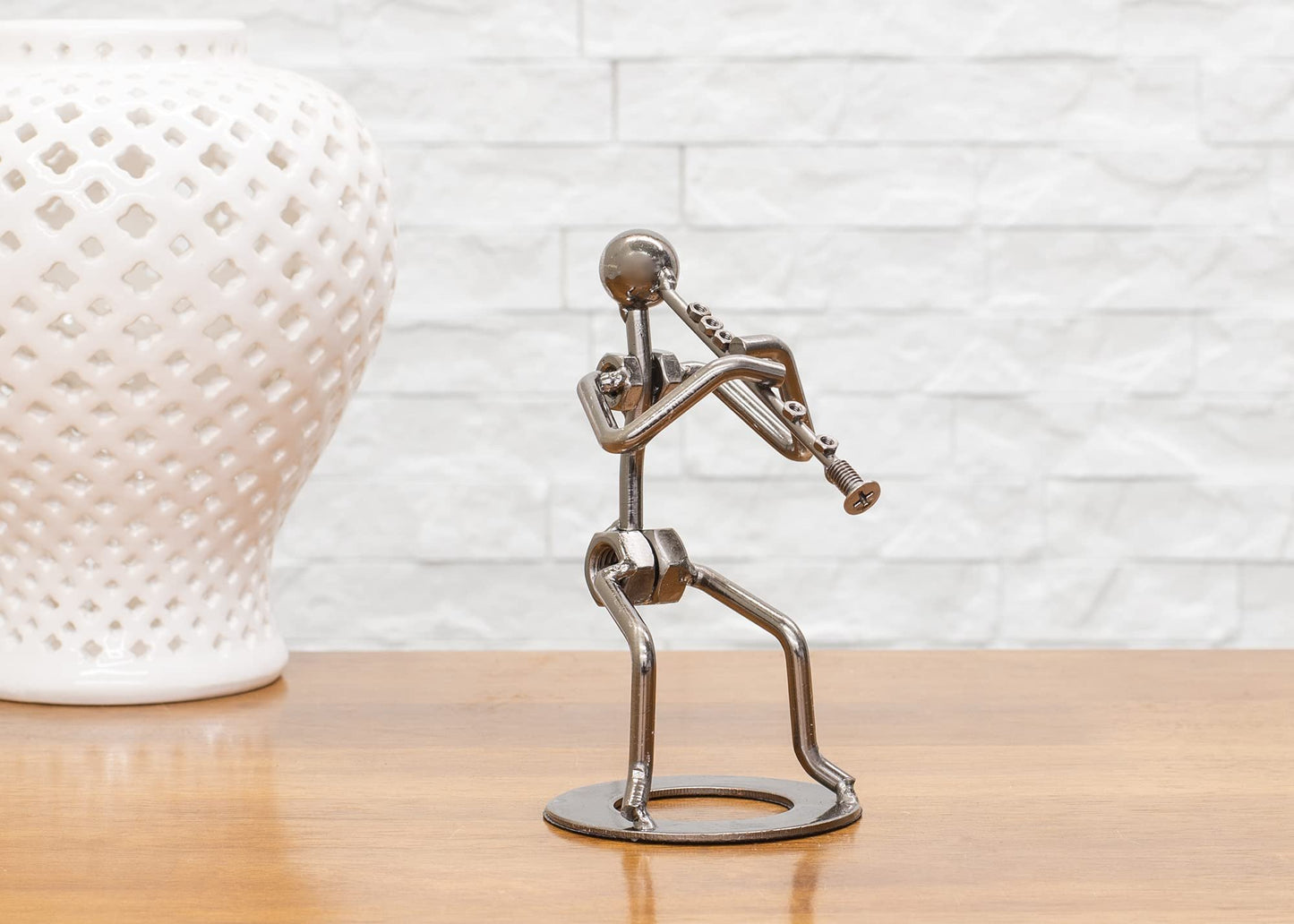 Broadway Gift Clarinet Player Silver Tone 6 inch Table Metal Decorative Musician Tabletop Figurine