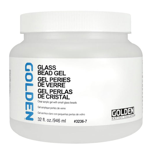 Glass Bead Gel by GOLDEN, 32 fl. oz. Jar, Professional Acrylic Gel Medium, Transparent