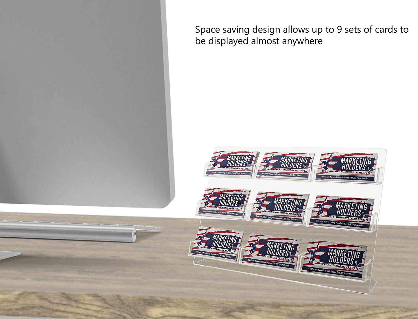 Marketing Holders Multi Pocket Business Card Display for Office Retail Desk Counter Stand