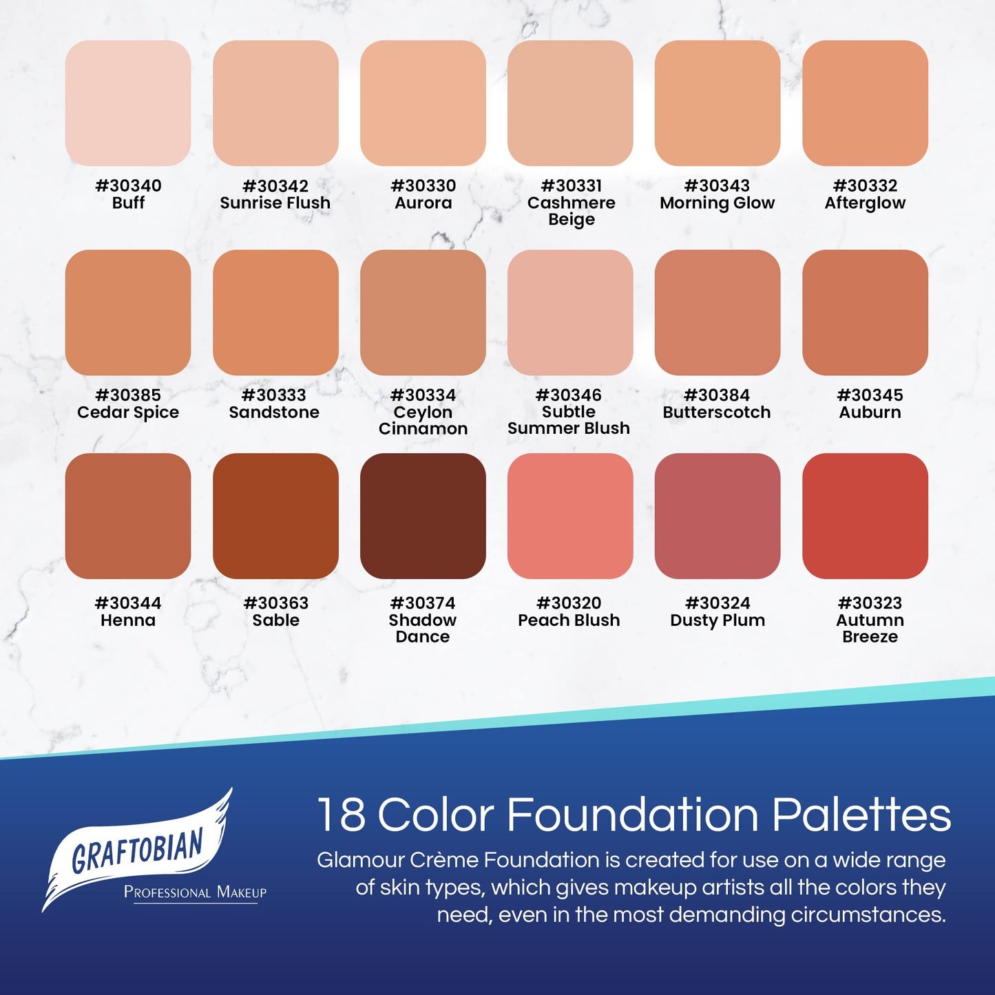 Graftobian HD High-Definition Super Palette - Foundation Palette, Professional Face Cream Palette, Contour & Coverage Face Makeup, Artist Kit Addition-Cool