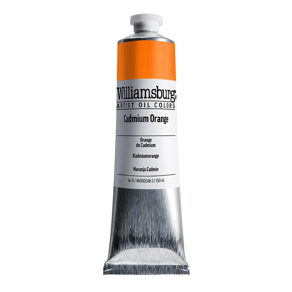 Williamsburg Artist Oil Colors by GOLDEN, Cadmium Red Vermilion, 150 ml tube, Professional Oil Paint, Opaque