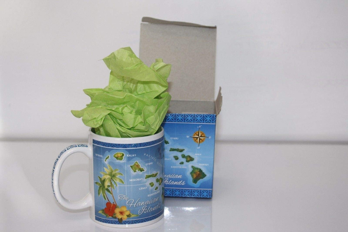 10 oz. Island Treasures Mug, Hawaiian Map - Blue