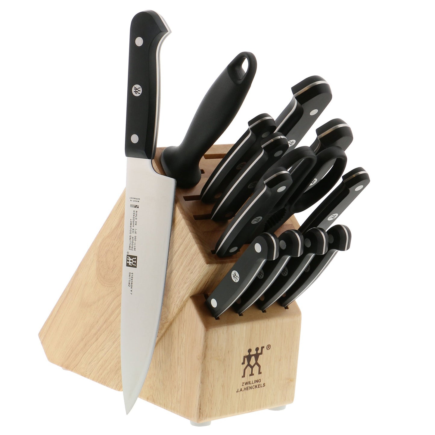 HENCKELS ZWILLING J.A. Henckels Zwilling gourmet 14-pc knife block set, 3.15 Pound, Black/Stainless Steel