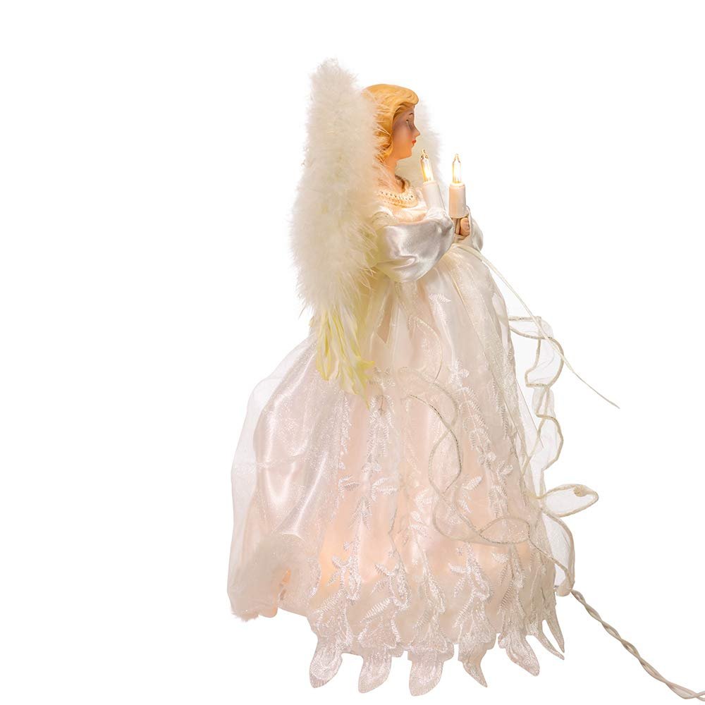 Kurt Adler 10-Light Angel Treetop, 12-Inch, Ivory