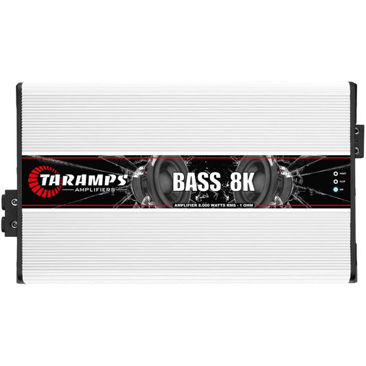 Taramps Bass 8k 1 Ohm Monoblock Amplifier 8000 Watts Rms 1 Channel Powerful Full Range Great for Sub/Bass RCA Input Subsonic Filter, Car Audio Class D