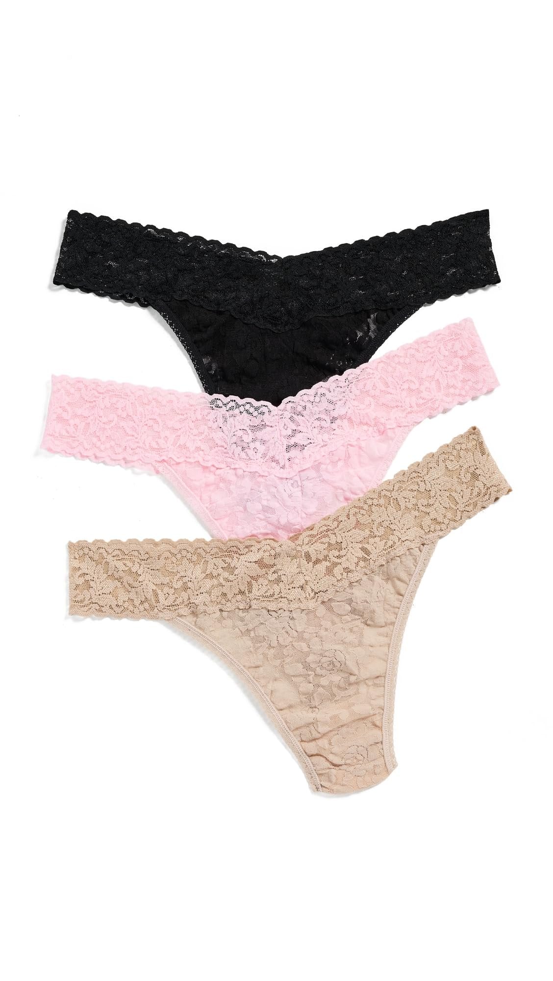 hanky panky Women's Signature Lace Original Rise 3 Pack, Bcbl, One Size