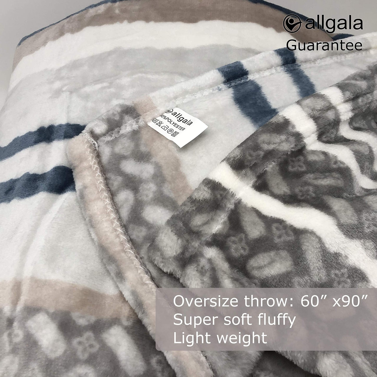 allgala Super Soft Flannel Plush Light Weight Throw Blanket