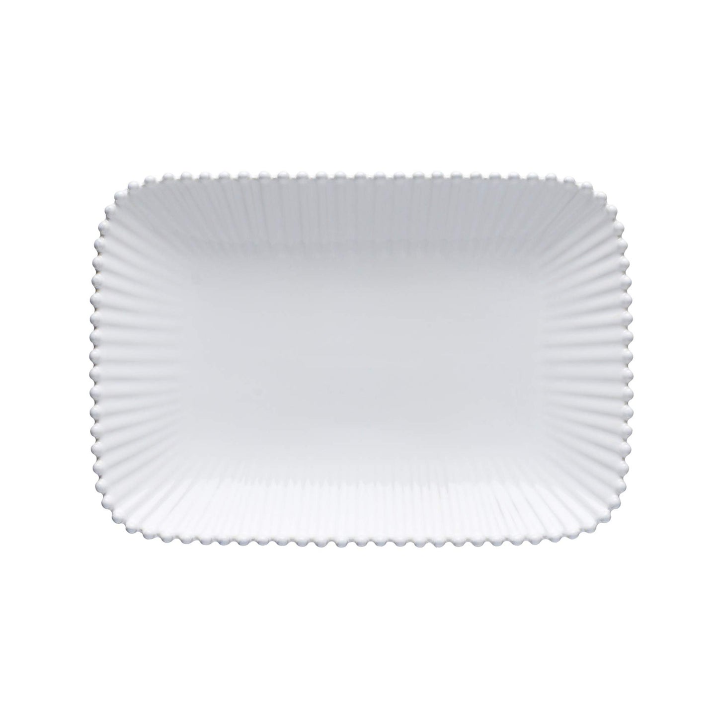 Costa Nova Ceramic Stoneware 12'' Rectangular Platter - Pearl Collection, White | Microwave, Dishwasher, Oven & Freezer Safe Dinnerware | Food Safe Glazing | Restaurant Quality Serveware