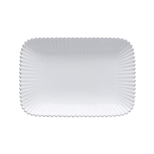 Costa Nova Ceramic Stoneware 12'' Rectangular Platter - Pearl Collection, White | Microwave, Dishwasher, Oven & Freezer Safe Dinnerware | Food Safe Glazing | Restaurant Quality Serveware