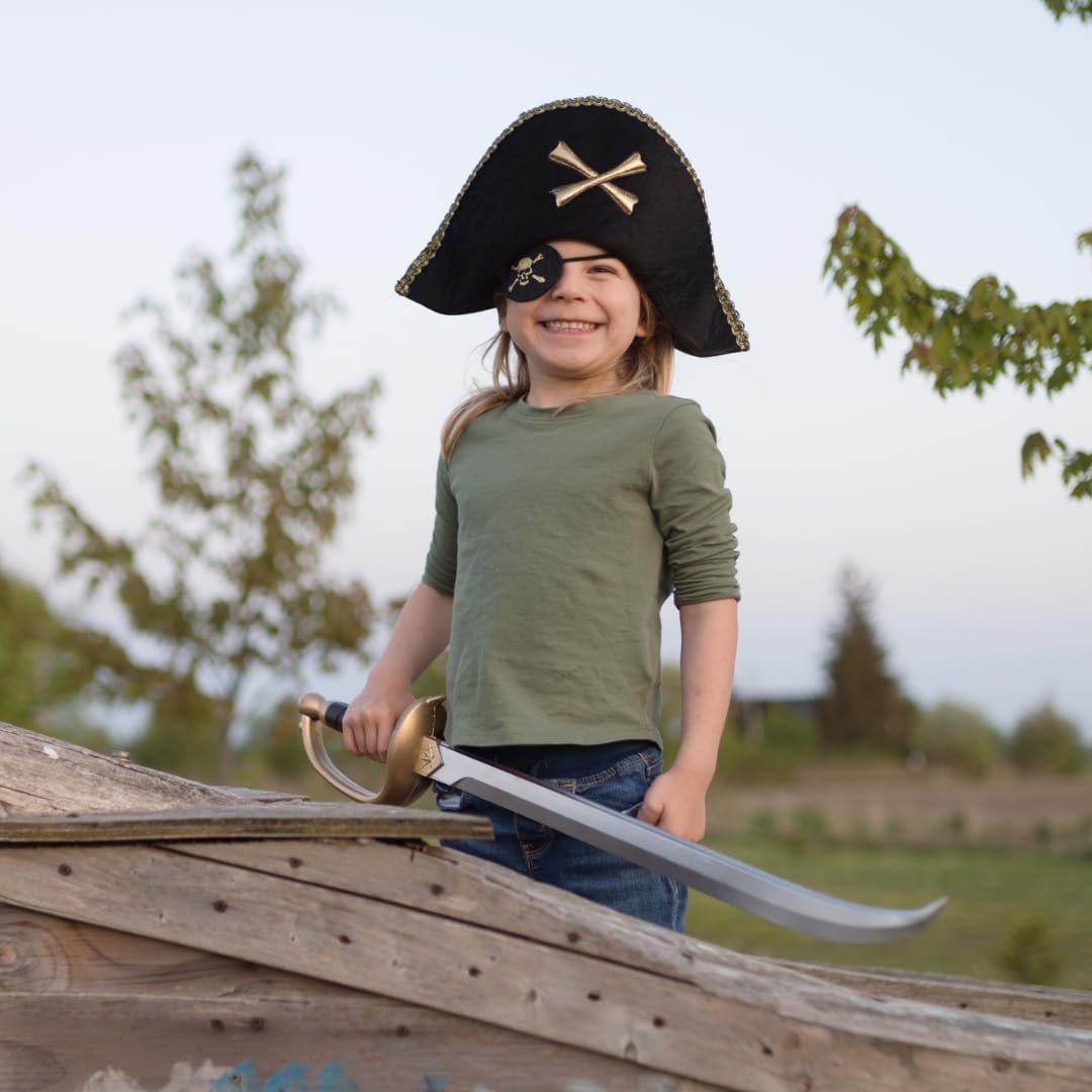 Great Pretenders Captain Hook Pirate Hat for Kids, One Size Fits All | Classic Pirate Costume Accessory for Dress-Up Play