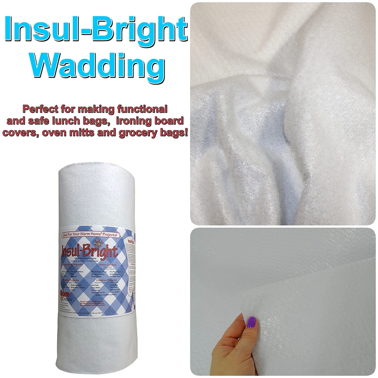 Warm Company Insul Bright Insulated Lining 45 inch x 40 Yards White