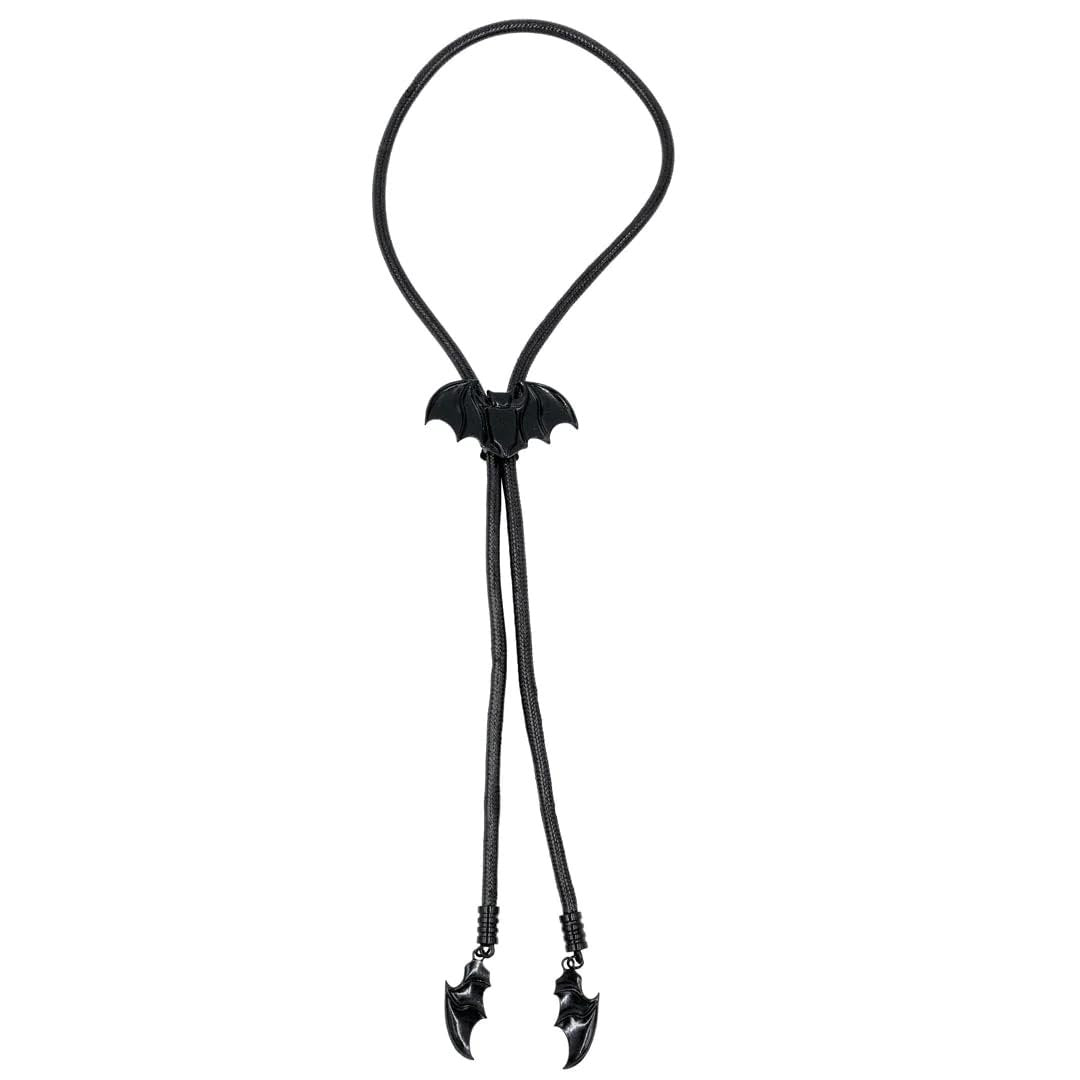 kreepsville 666 Gothic Black Bat Bolo Western Tie
