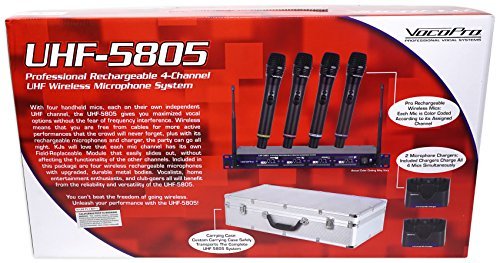 Vocopro UHF58059 Rec 4 Ch Wrls Mic System