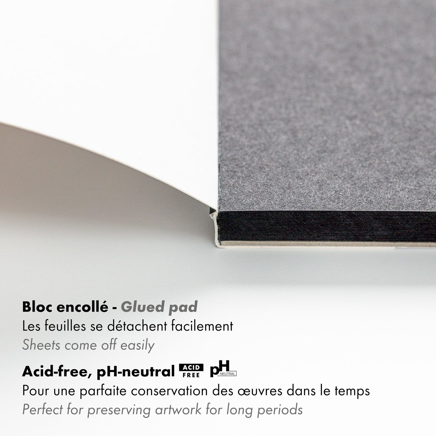 Clairefontaine - Ref 975169C - Paint'ON Multi-Technique Black Paper Pad (20 Sheets) - A4 Size, 250gsm Heavyweight Paper, Slight Rough Grain, Acid Free, pH Neutral