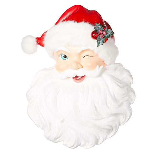 RAZ Imports Happy Hollydays 18" Santa Face Wall Art