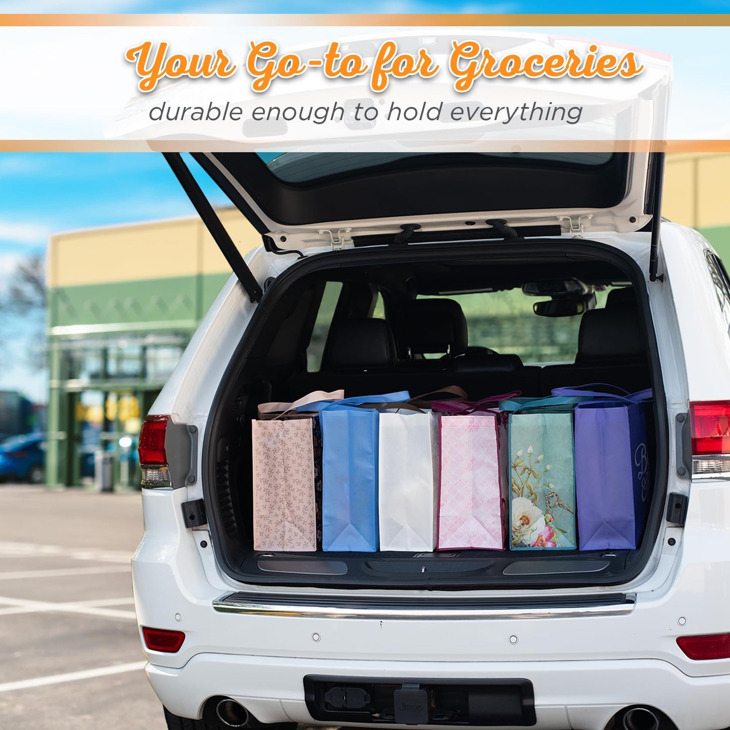 Christian Art Gifts Large Reusable Shopping Tote Bags for Women & Men, Inspirational Scripture, Sturdy Handles, Multicolor