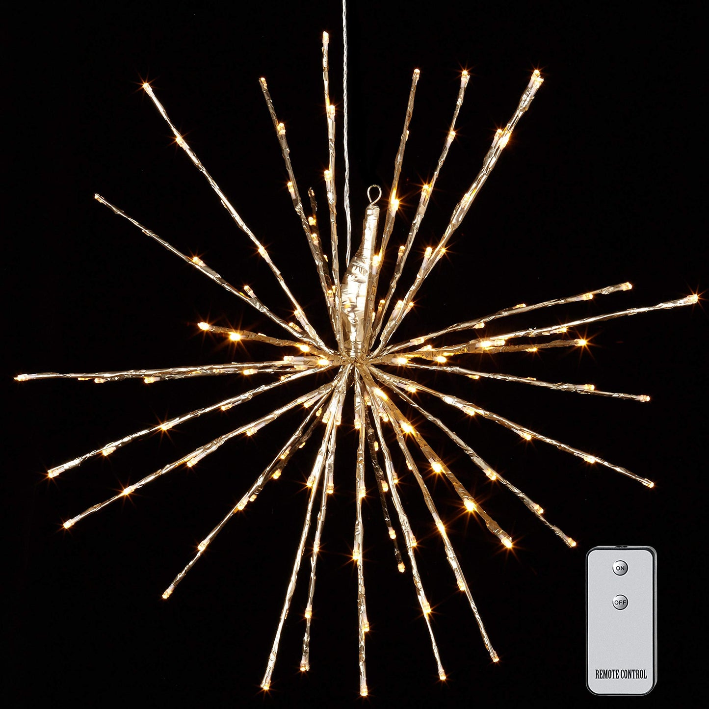 Raz 23" Champagne LED Lighted Starburst with Remote Christmas Decorations