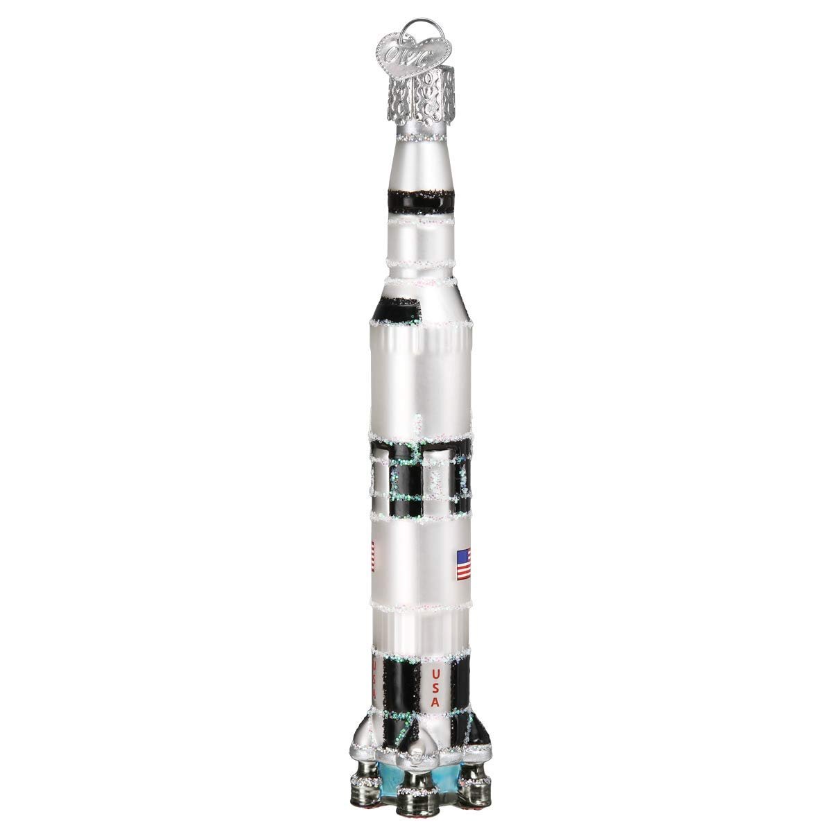 Old World Christmas Saturn V Rocket Glass Blown Ornaments for Christmas Tree