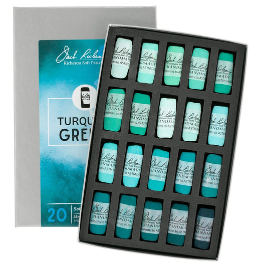 Jack Richeson 422968 Hand Rolled Soft Pastels, Turquoise Green