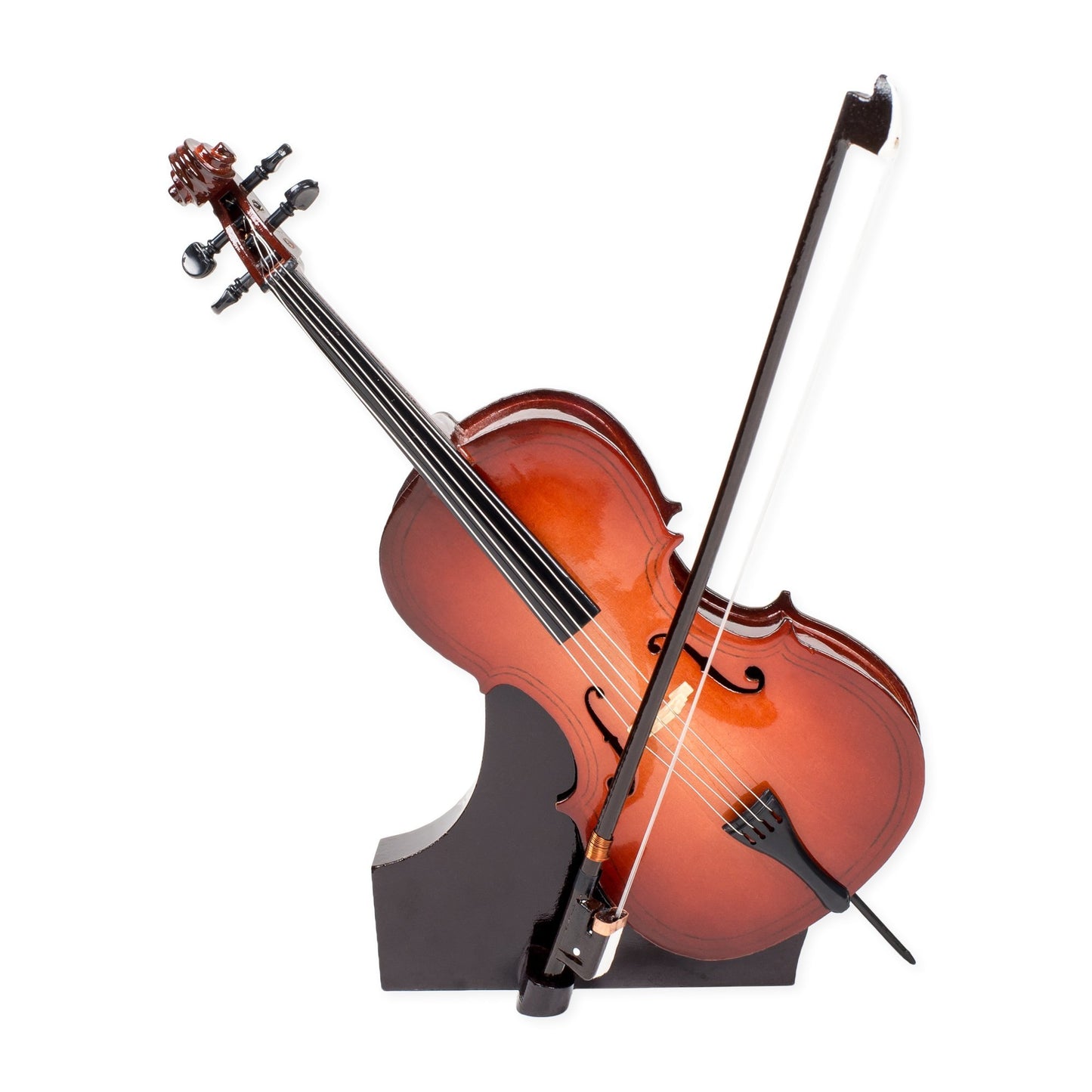 Broadway Gift Co. Cello Miniature Replica Mahogany Tone 6 x 9 Resin Stone Tabletop Figurine