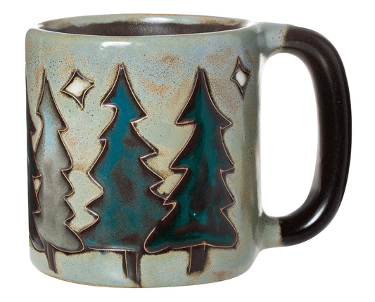 One (1) MARA STONEWARE COLLECTION - 16 Ounce Coffee Cup Collectible Dinner Mug - Pine Trees Design