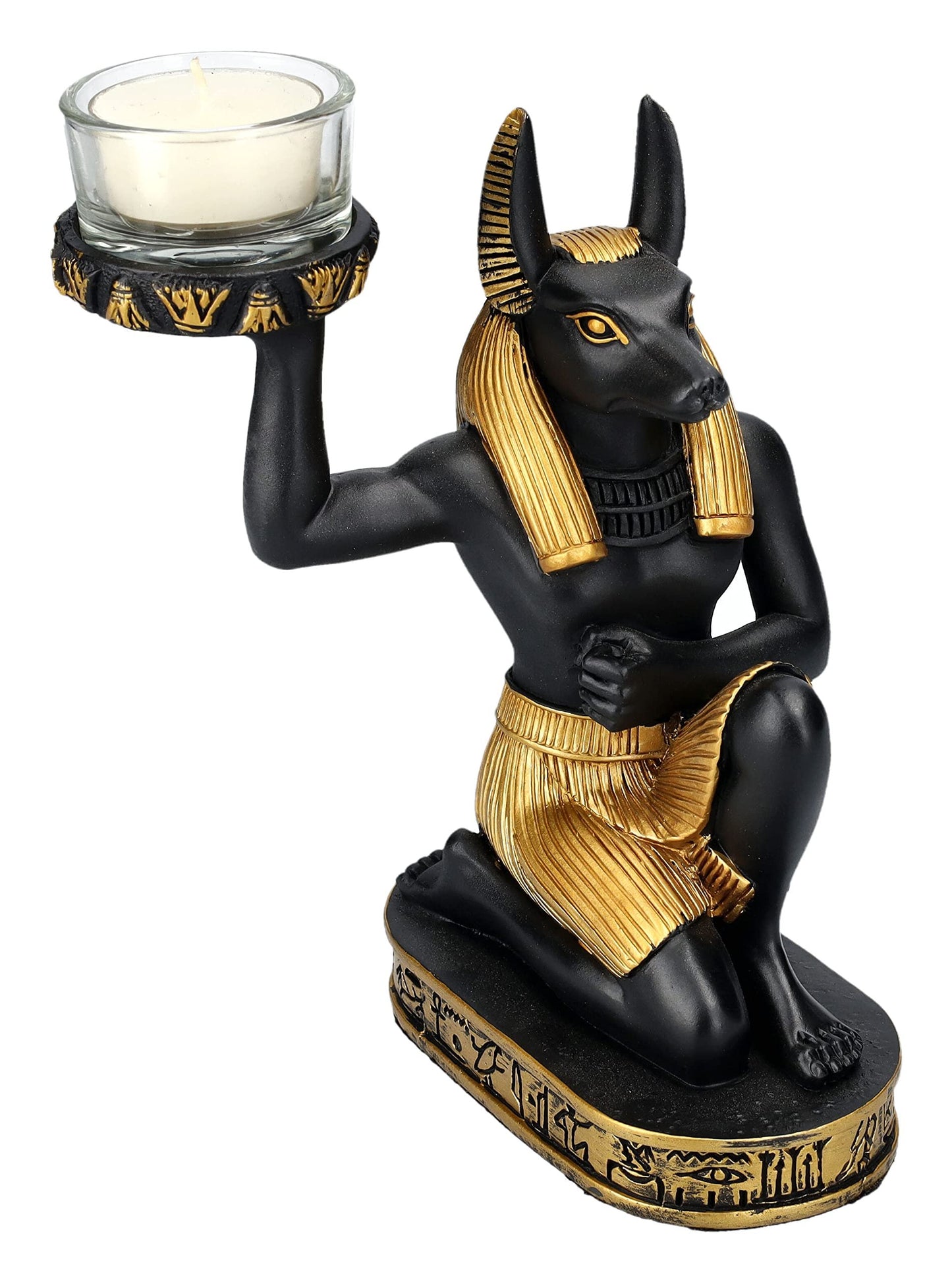 Pacific Giftware Anubis Candle Holder, 7-inch Height, Resin, Table Decoration