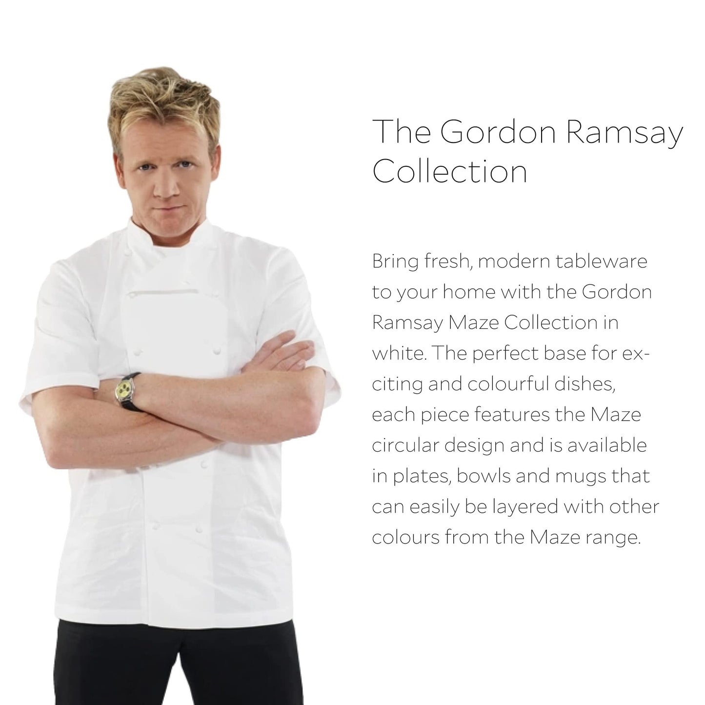 Royal Doulton Exclusively for Gordon Ramsay Maze White Salad Plate, Set of 4
