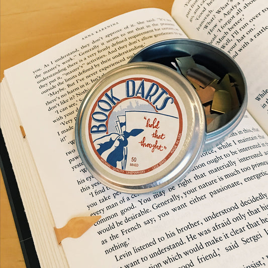 Book Darts - 250 Line Marker Bookmarks (250 MIXED METAL Book Darts - 2 tins of 125)