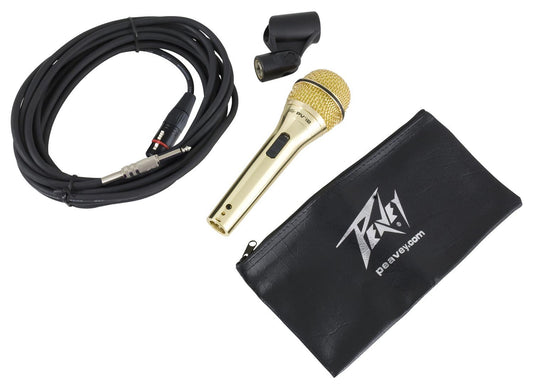 Peavey PVi 2 1/4" Gold Cardioid Unidirectional Dynamic Vocal Microphone with 1/4 inch Cable