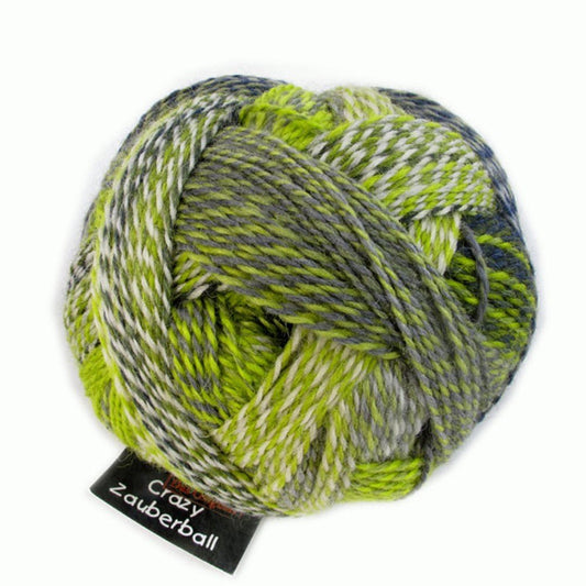 Schoppel Wolle - Zauberball Crazy Knitting Yarn - Lime/Greys (# 2204)