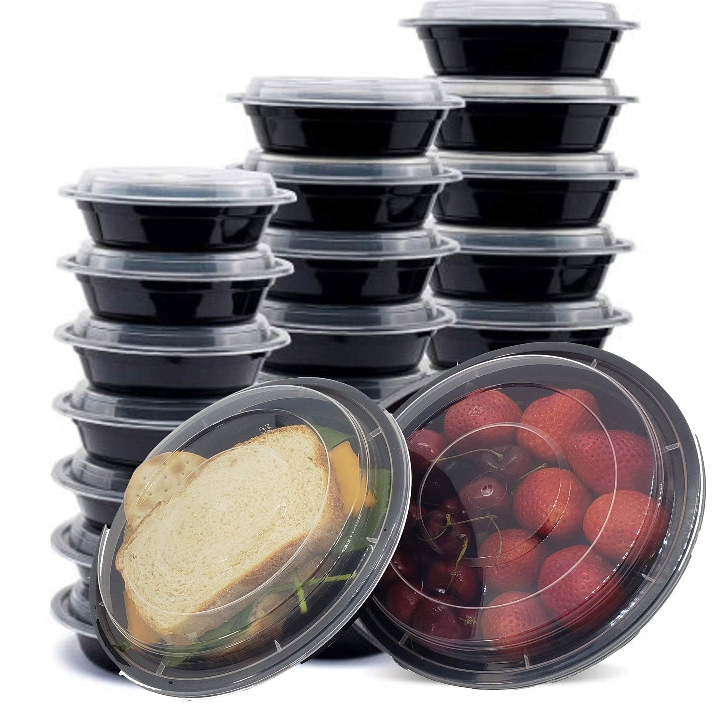 51 Sets 24oz Meal Prep Containers with Lids, Microwavable Plastic BPA free