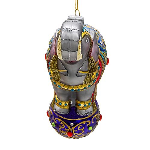 Kurt Adler 7-Inch Bellissimo Glass Elephant Ornament